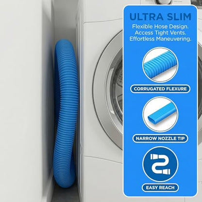 Upgraded Dryer Vent Cleaner Kit, Universal Dryer Vacuum Hose Attachment for All Vacuums, 31.5 Inch Flexible Hose for Deep Cleaning, Removes Lint & Clogs(Vacuum hose and brush)