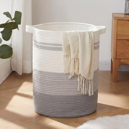 OIAHOMY 60L Laundry Basket Laundry Hamper Nursery Hamper Gradient Gray - color: Gradient Gray, size: 15*15*20in