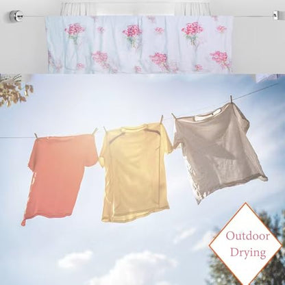 Clothes Line Retractable Clothesline of 304 Stainless Steel with Heavy Duty Adjustable Stainless Steel Wire Rope Retracting Clothes line Polished Chrome Finished - size: 2.8 m Retractable Clothesline
