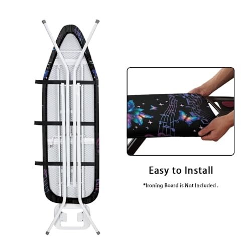 Waterproof Ironing Board Cover Buttefly Print Iron Board Cover with Padding 15x54 Inch Standard Size 54x16 inch Pressing Cloth for Ironing - color: Buttefly
