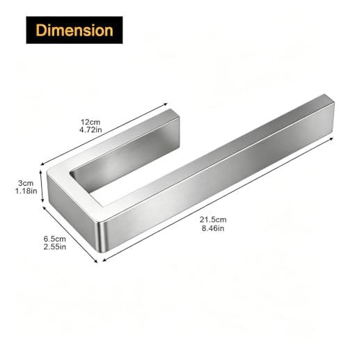 HUFEEOH Hand Towel Holder, Stainless Steel Bathroom Towel Holder Towel Bar, Silver Dish Towel Hanger Wall Mount Heavy DutyTowel Racks for Bathroom - color: Silver, size: 8 Inch-Drilling