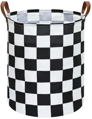 MAIZMZ Checkered Flag Canvas Storage Basket 63L Waterproof Laundry Hamper with Handles, Collapsible Racing Themed Organizer Bin for Boys Bedroom, Toys, Clothes, Gift Giving - color: MR2025917010