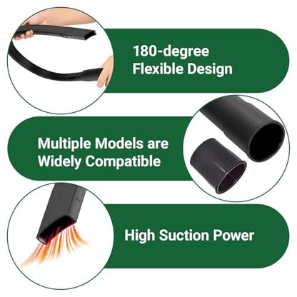 EZ SPARES Flexible Vacuum Crevice Attachment,Crevice Tool,25-inch Crevice Brush Tool Kit for Most 1-1/4" and 1-3/8"(32mm-35mm)Vacuum Hoses,Reach Deep Into Hidden Spaces(with An Adapter and Mini Brush) - color: Crevice Tool