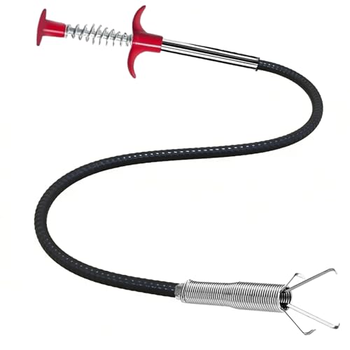 Drain Snake Hair Drain Clog Remover 33 Inch Flexible Grabber Claw Pick Up Reacher Tool - Gutter Cleaning Tools for Home Sink, Bathroom Tub,Drain, Toilet, Tight Spaces - style: 33 IN