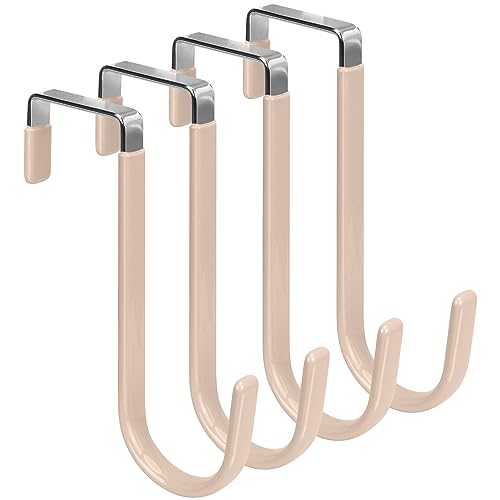 FYY Over the Door Hooks, Single-Hanger 4 Pack, Fits Doors 1 3/8" Nude - color: A Nude, size: Short, style: 4 Pack