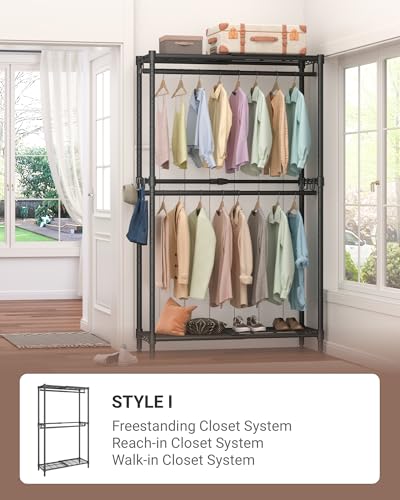 Expandable Closet Clothes Rack Adjustable Height & Width (22"-38")