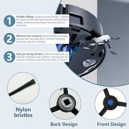 Side Brush for Ecovacs Deebot T50 Pro Omni, T50 Max Pro Omni Vacuum Cleaner - color: X8 Pro Omni-8pcs-side Brush