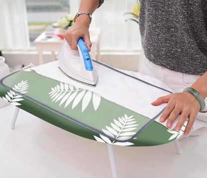 SheeChung 12.5"x32" Small Ironing Board Cover and Pad,Mini Iron Board Cover - color: Green+leaf, size: 32"L x 12.5"W