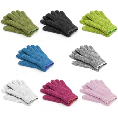 1 Pair Microfiber Plant Dusting Gloves Leaf Cleaning Gloves for Indoor Plants, Blinds, Furniture, House - color: Blue