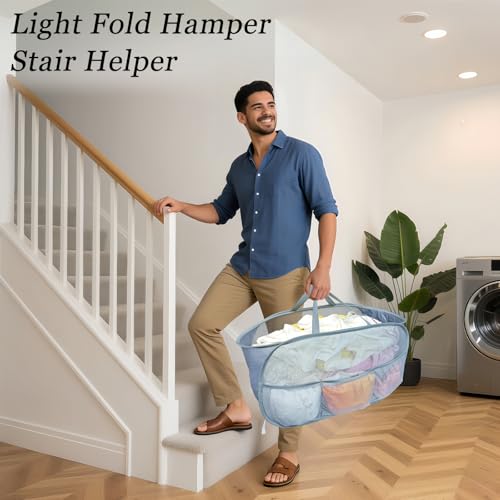 Pop Up Laundry Hamper 2 Pack with Handles & Side Pockets - color: Grey + Grey