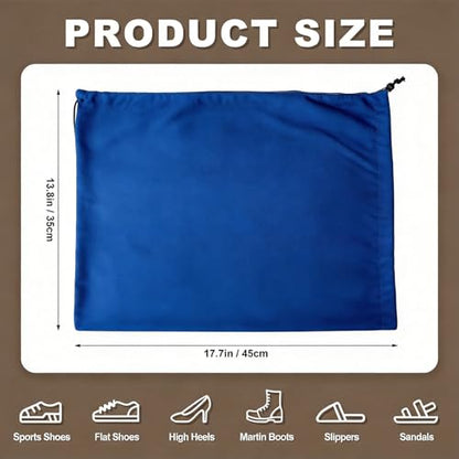 5 Pack Shoe Bags for Travel, Washable Dust Bags Drawstring Travel Shoe Bag - color: Blue