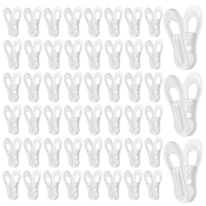 100 Pack White Plastic Hanger Clips for Baby Clothes Hanger Clips