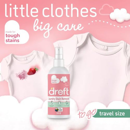 Dreft Stain Remover for Baby Clothes and Hypoallergenic Baby Stain Remover Spray, Travel Size Stain Treater, 3 Fl Oz ( Pack of 2)