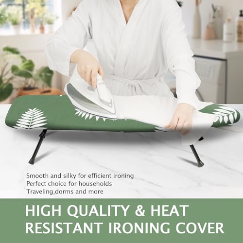 SheeChung 12.5"x32" Small Ironing Board Cover and Pad,Mini Iron Board Cover - color: Green+leaf, size: 32"L x 12.5"W