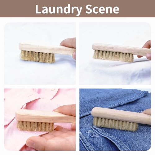 Large + Small Laundry Stain Brush Set with Soft Boar Bristles - size: Large&Small