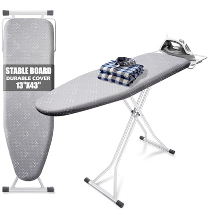 SheeChung Ironing Board 13"x43",Full Size Iron Board with Rest,Adjustable - style: 43x13-Grey