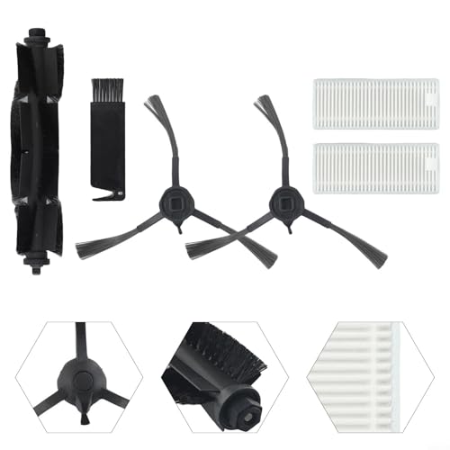 Vacuum Cleaner Main Side Brush and Filter Replacement Kit for S8/S8 Plus Robot Vacuum Cleaner, Includes Roller Brush, Side Brushes, and Cleaning Tool for Household Maintenance