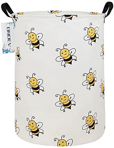 Round collapsible Large Bee Laundry Hamper for Adults and Kids - color: Round Bee