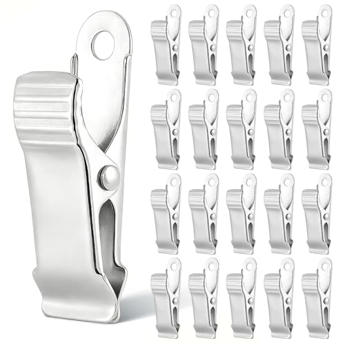 20 Pcs Metal Mini Clamps, Metal Alligator Clips for Crafts, Spring Clamp, Flat Clips, Hanging Alligator Clip, Stainless Steel Clip for Backdrop, Office, Photo, DIY Decoration (Silver, 1.57 x 0.5 Inch) - color: Silver