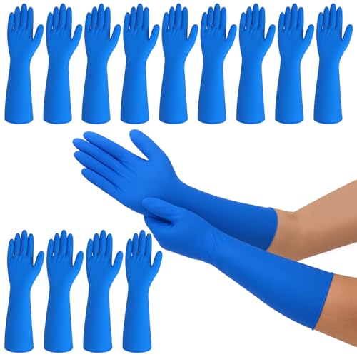 50 Counts 16" Long Disposable Nitrile Gloves,Blue,L - color: Blue, size: Large
