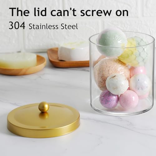 50 Oz Laundry Pods Container Clear with Stainless Steel Lid(Gold) - color: Gold, size: 50 Ounces