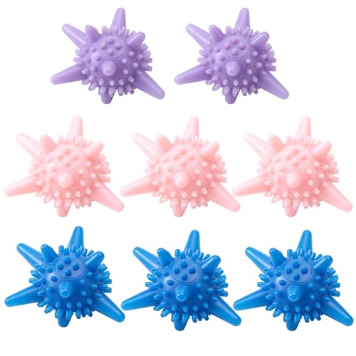 Zhehao 8 Pcs Silicone Dryer Balls Laundry Agitator Reusable Balls for Dryer or Washer 2.36 inches Reusable Wrinkle & Pet Hair Reducer for Washing Machine(Colorful)