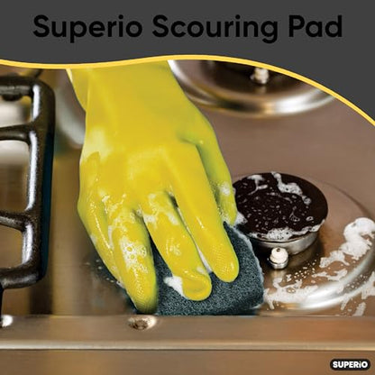 Scouring Pad Non-Scratching Scrubber Non-Scratch Cleaning Scrub Pads Heavy Duty Scouring Pad Reusable Kitchen Scrubbing Pad Pack of 3 Green, by Superio - color: Green, size: 3-pack