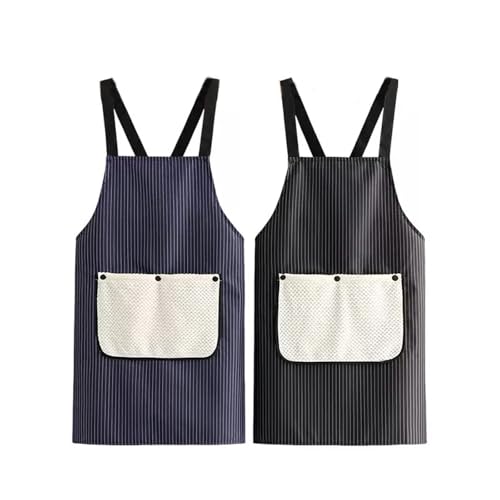 2 Pack Kitchen Apron with Hand Wipe,Water-drop Resistant with 2 Pockets Cooking Bib Aprons for Women Men Chef - color: Style 10
