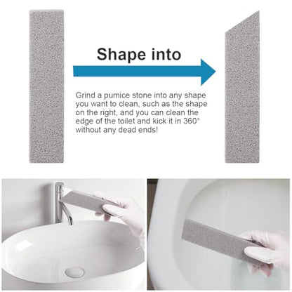 Herda 6 Pack Pumice Stone Toilet Bowl Cleaner, Powerfully Pumice Stick for Toilet Cleaning Hard Water Rings, Calcium Buildup, for Cleaning Stove, Tubs, Grills, Swimming Pools, Sinks（Without gloves） - size: 6 Count (Pack of 1)