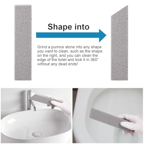 Herda 16 Pack Pumice Stone Toilet Bowl Cleaning, Powerfully Pumice Stick for Toilet Cleaning Hard Water Rings, Calcium Buildup, Rust, Pumice Stone for Cleaning Stove, Tub, Grill, Swimming Pool, Sink - size: 16Pack with Glove