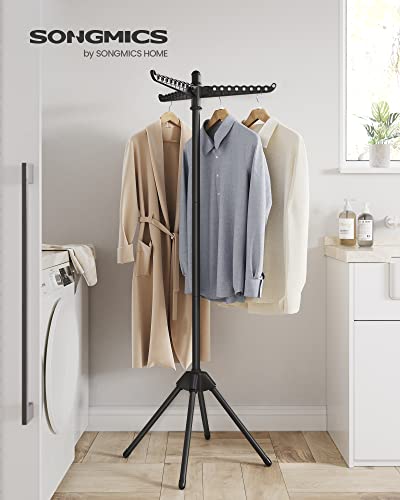 SONGMICS Clothes Drying Rack, 61.6-Inch Drying Rack, 3 Rotatable Arms - color: Black, style: 1-Tier