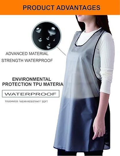 Women Home Waterproof Aprons,Cleaning Fish, Dog Grooming, Gardening, Cute Dishwashing Apron - color: With Pockets, size: Medium