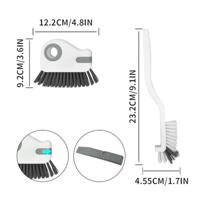 2pcs 2 in 1 Groove Crevice Cleaning Brush Window Track Cleaning Tools,Multifunction Grout Cleaner Tool Crevice Cleaning Brush with Hidden Scraper for Sliding Door Track,Window Sill,Window Seal