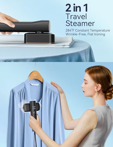 Sundu Steamer for Clothes Portable 2-in-1 Travel Steamer Iron for Clothes - color: Black