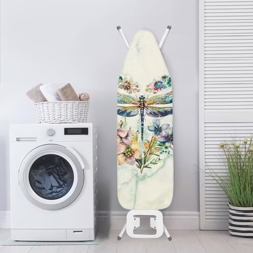Dragonfly Ironing Board Cover Standard Size 15 x 54 Stain Resistant Fasteners Elastic Edge Ironing Cover Washable - color: Dragonfly