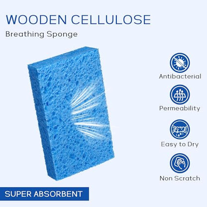ARCLIBER 6 Pack Cellulose Scrub Sponges Non-Scratch Heavy Duty Kitchen - color: Multicolor, size: 6 Count (Pack of 1)