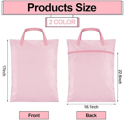 Oudain 2 Pcs Travel Laundry Bags Waterproof Dirty Clothes Bag, Pink - color: Pink