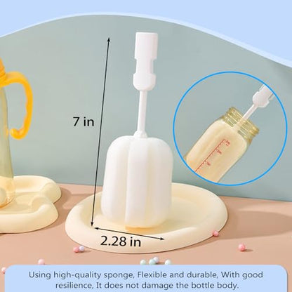 Bottle Brush Sponge Replacement Head 10 PCS Durable Soft Sponge Brush Head Environmental Protection Cup Cleaner Brush Refill Heads Without Handle (Sponge Brush Head 10PCS) - color: Brush Head 10pcs