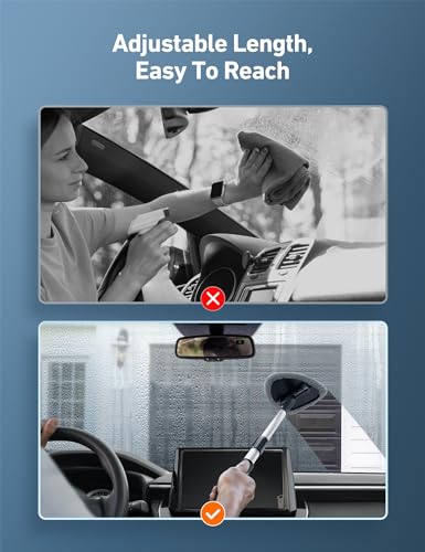 AstroAI 21" Extra-Long Windshield Cleaner Tool & Car Interior Detailing Kit - color: Gray, size: 21 in