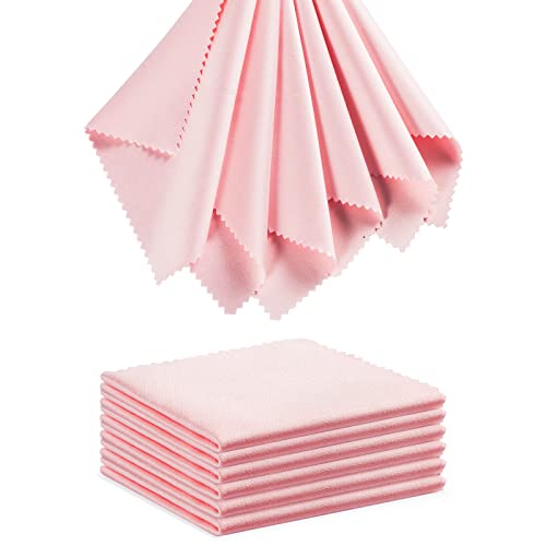 Eyeglass Cleaning Cloth Glasses Cleaner 12Pack Microfiber Lens Cleaner Eyewear Sunglass Wipes for Glass Jewelry Screen Camera Lint Free Thick 5x6 Inch (Pink, 5x6) - color: Pink, size: 5x6
