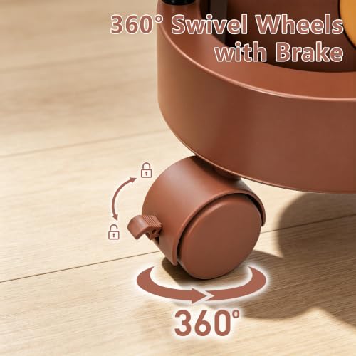 VECELO Laundry Hamper with Clothes Rack, Rolling Laundry Basket with Lid and Wheels, Tall Clothes Stand for Hanging Clothes, Multifunctional Laundry Organizer for Bedroom, Bathroom, Brown - color: Brown