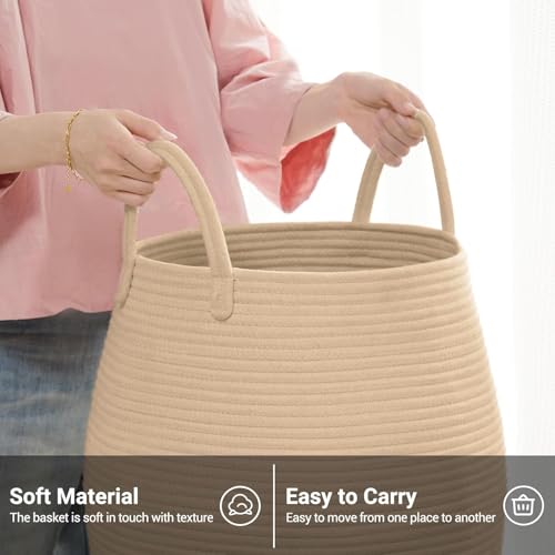 Extra Large Laundry Hamper Basket 105L Woven Blanket Basket, Jute Brown - color: Jute Brown, size: 105L