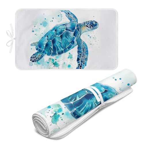 Ironing Mat Thickened Ironing Blanket Sea Turtle Portable Heat Resistant Ironing Pad for Washer,Dryer,Table Top,Countertop,Small Ironing Board - color: Sea Turtle