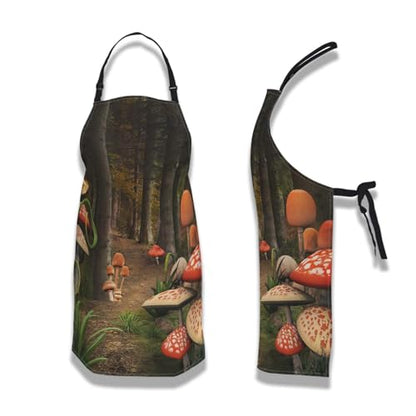 Chef Apron for Women Enchanted Nature Mans Aprons for Cooking Funny for Kitchen Cooking Restaurant BBQ Painting Crafting 27” (W) x 31” (H), Waterproof Aprons - color: Enchanted Nature