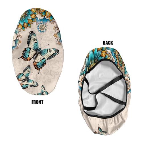 Mandala Flower Butterfly Printed Ironing Board Cover with Elastic Edge, Apartment RVs Anti Slip Iron Board Cover Scorch Resistant, Mini Table Top Ironing Cover Easy Replacement - color: Beige - Mandala Flower Butterfly