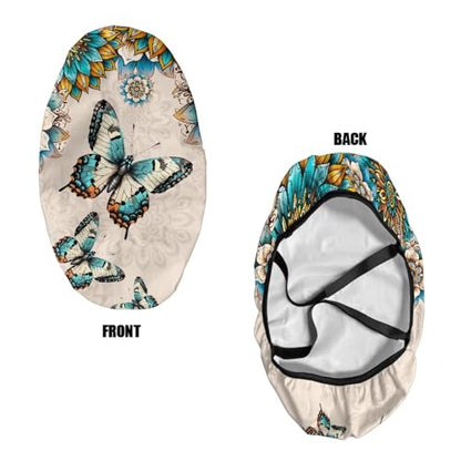 Mandala Flower Butterfly Printed Ironing Board Cover with Elastic Edge, Apartment RVs Anti Slip Iron Board Cover Scorch Resistant, Mini Table Top Ironing Cover Easy Replacement - color: Beige - Mandala Flower Butterfly