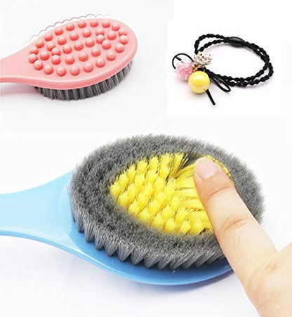 Long Handle Bath Brush for Shower-Soft & Comfortable Dry Skin Body Massage Brush Back Exfoliation Brushes (blue and Pink) - color: Blue and Pink