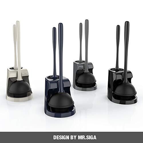MR.SIGA Toilet Plunger and Bowl Brush Combo for Bathroom Cleaning, Gray - color: Gray, size: One Size