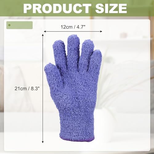 uxcell Microfiber Gloves, Reusable Washable Plant Dusting Gloves Cleaning Mittens for Auto Plants Household - color: Purple