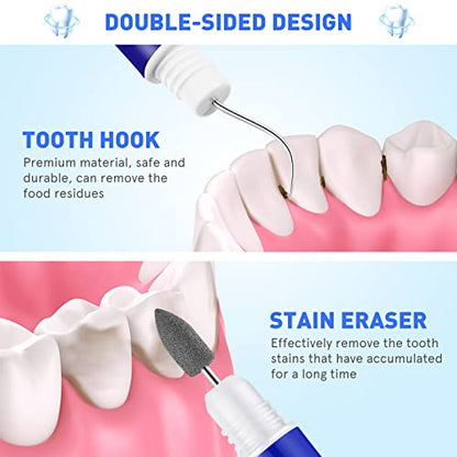 2pcs Portable Oral Dental Tooth Hook Hygeine Cleaning Molars Tool Teeth Stains Remover Plaque Remover - color: 2 Pcs